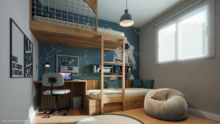 Quarto de Solteiro - Opção de decoração 2