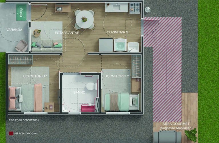 Implantação da Casa - Decoração 2